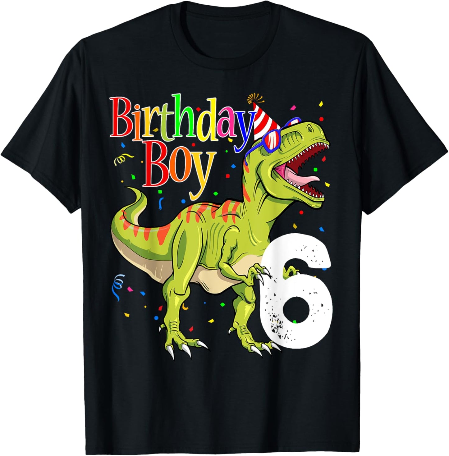Kids 6th Birthday Boy Dinosaur Shirts Rawr I'm 6 Dinosaur T-Shirt