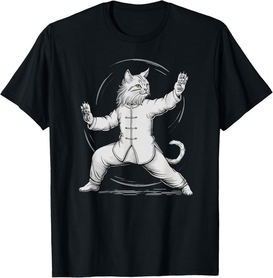 Life Happens Tai Chi Helps Funny Yin Yang Tai Chi Cat T-Shirt