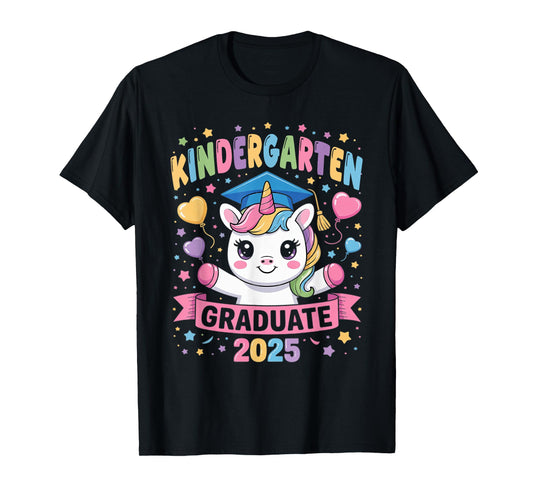 Kindergarten Graduate 2025 Unicorn Girls T-Shirt