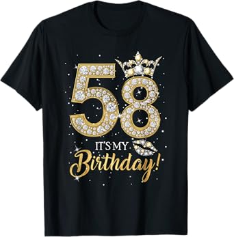 It's My 58th Birthday Queen Women Diamond Crown 58 Years Old T-Shirt