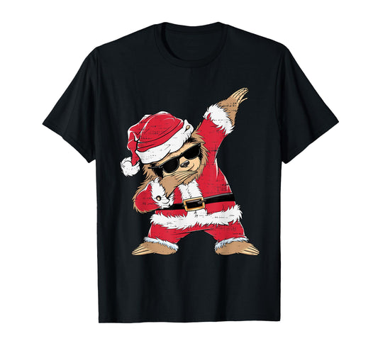 Dabbing Santa Sloth Merry Slothmas Christmas Kids Pajama T-Shirt