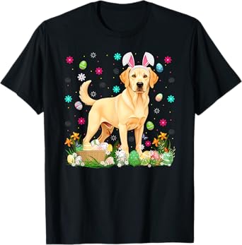 Labrador Retriever Dog Easter Egg Hunt Bunny Ear Easter T-Shirt