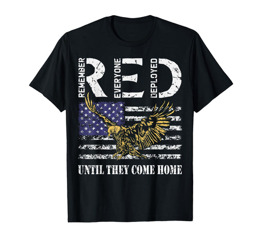 On Friday We Wear Red Retro American Flag Eagle RED Friday T-Shirt