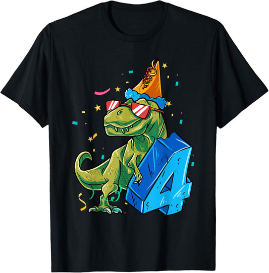 Dinosaur 4th birthday shirt for boy 4 T-Shirt