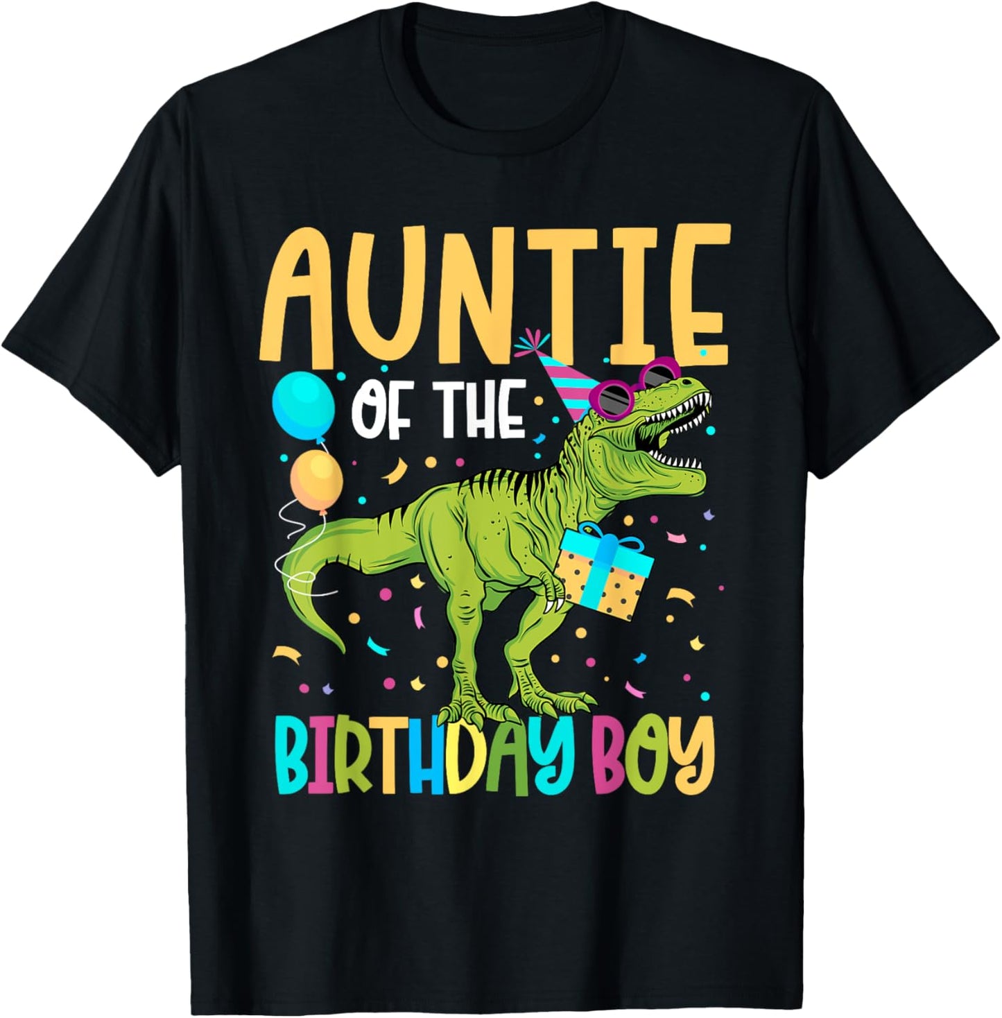 Auntie Of The Birthday Boy Family Matching Dinosaur Squad T-Shirt