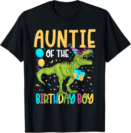 Auntie Of The Birthday Boy Family Matching Dinosaur Squad T-Shirt