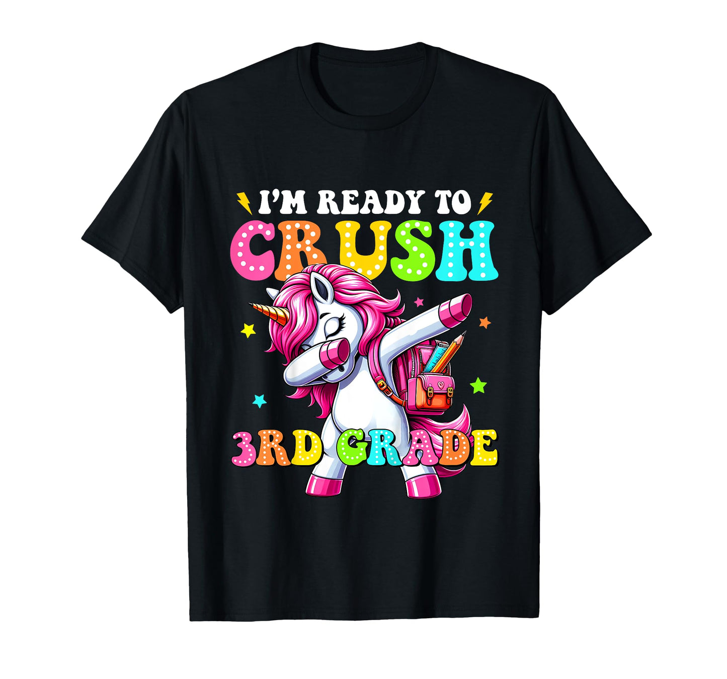 Kids Crush 3rd Grade Dabbing Unicorn Back to School Girls Kids T-Shirt
