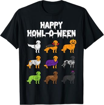 Halloween Dog Howl O Ween Golden Retriever Men Women Kids T-Shirt