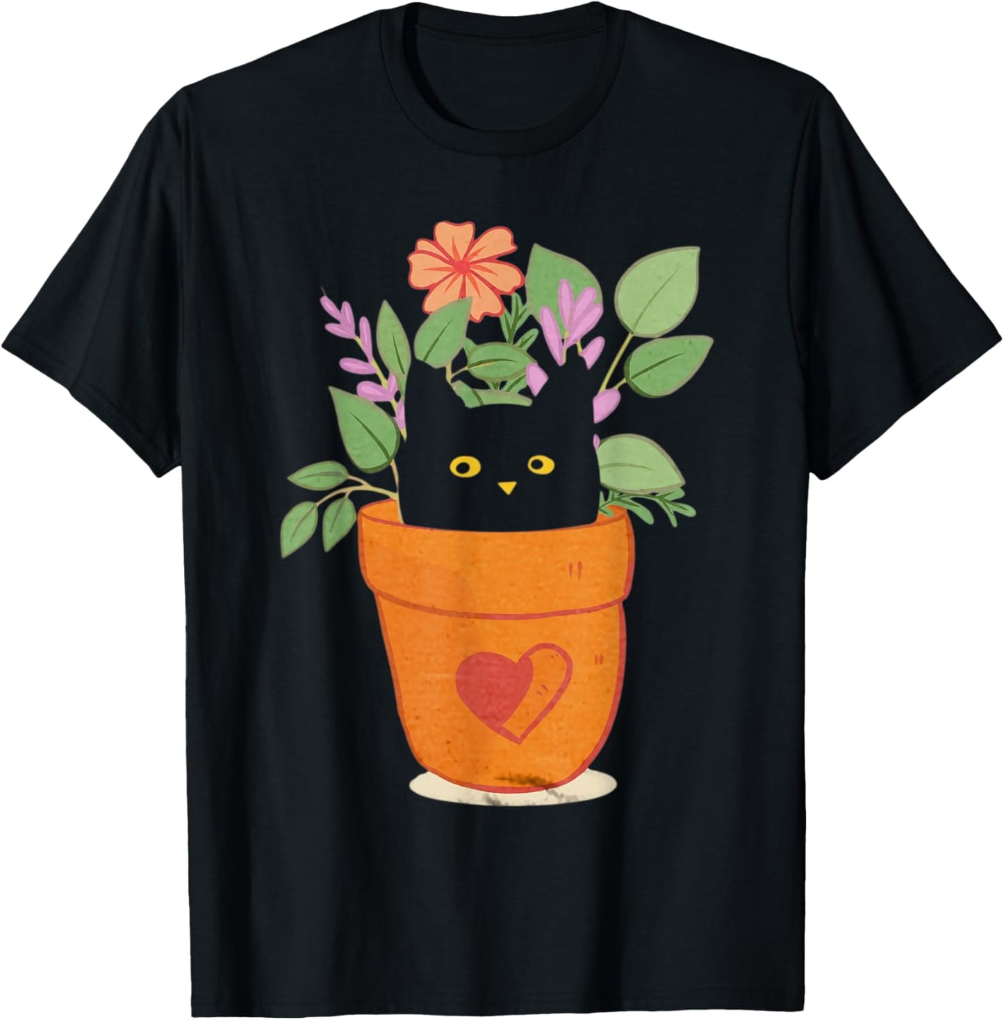 Funny Cat And Plant For Plant Lover Gardener Gardening T-Shirt