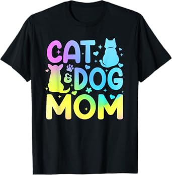 Cat Dog Mom Mothers Day Shirts For Women Pet Lovers T-Shirt