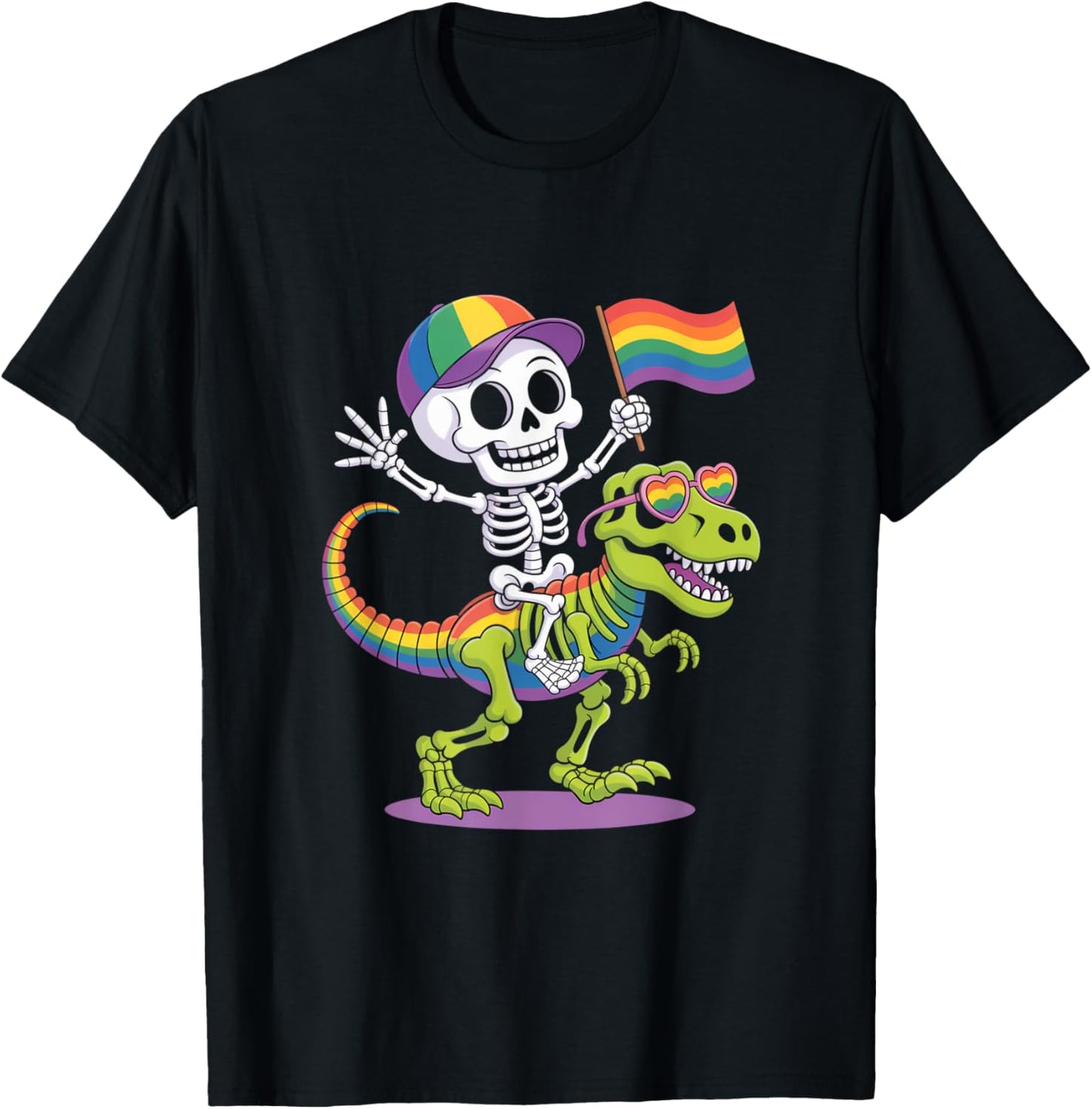Skeleton Riding Dinosaur T Rex Halloween Spooky Adventure Ar T-Shirt