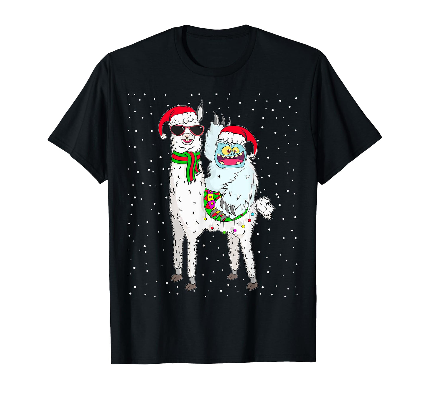 Yeti To Party Santa Hat Llama Christmas Pajama Xmas Gift T-Shirt