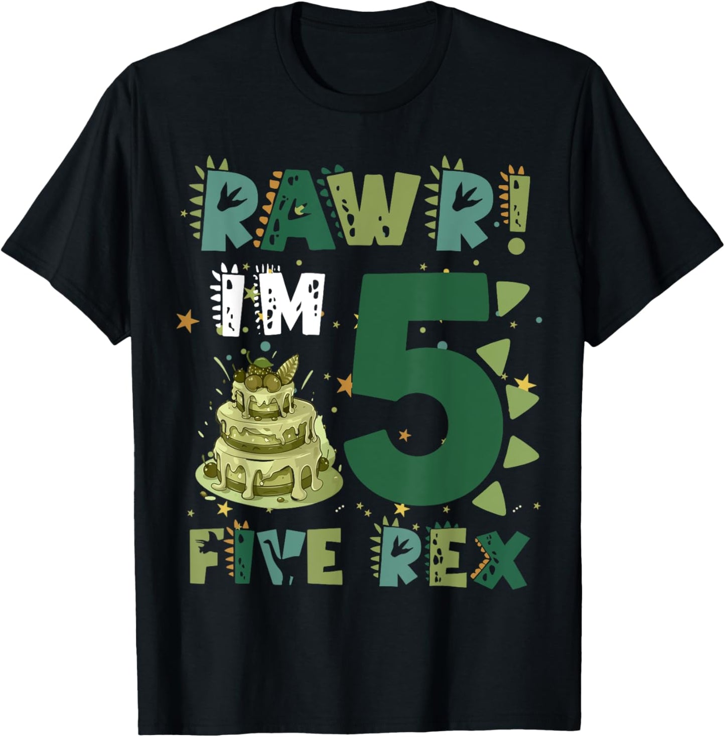 Rawr Im Five Rex Dinosaur Birthday Boy Youth Kids T-Shirt
