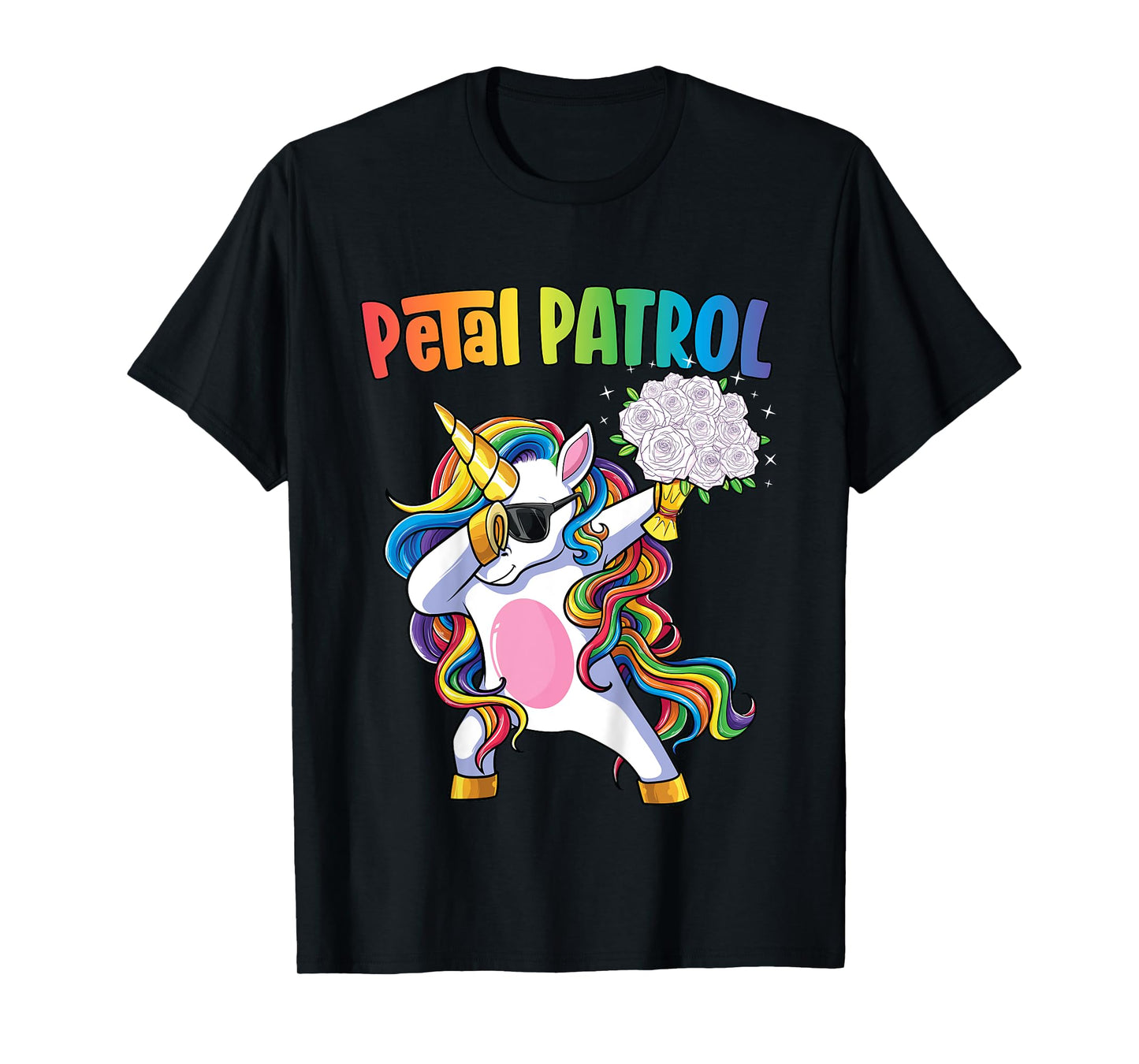 Petal Patrol Shirt Flower Girl Unicorn Girls Wedding T-Shirt