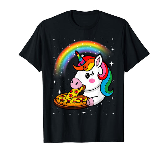 Unicorn Eating Pizza Unicorn Lovers Pizza Lovers T-Shirt