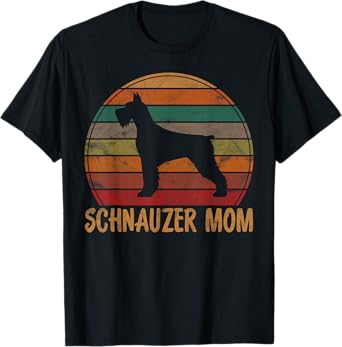 Retro Schnauzer Mom Gift Standard Giant Dog Mother Pet Mama T-Shirt