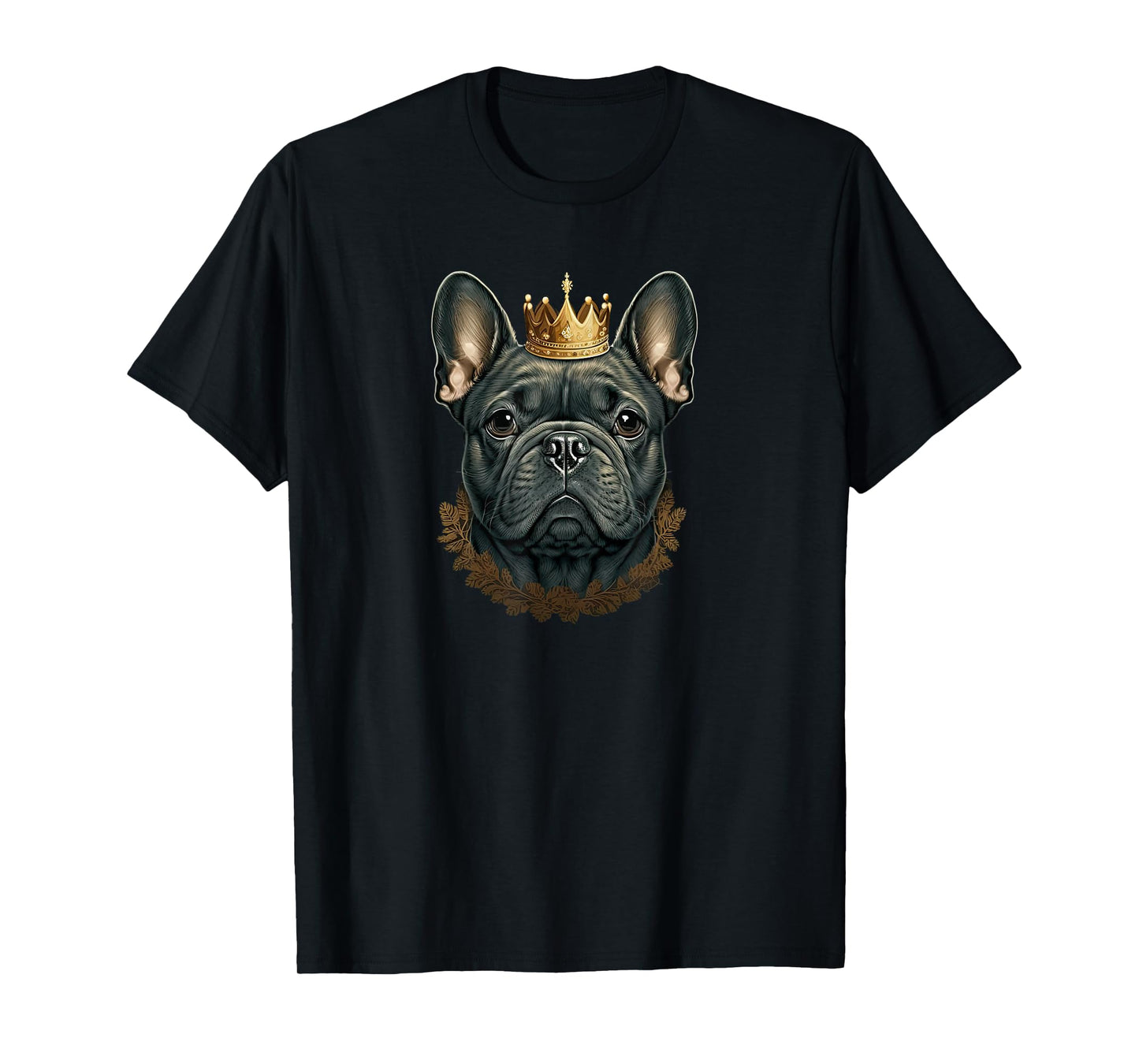 Funny French Bulldog Frenchie with a Golden Crown T-Shirt