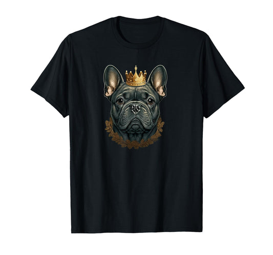 Funny French Bulldog Frenchie with a Golden Crown T-Shirt