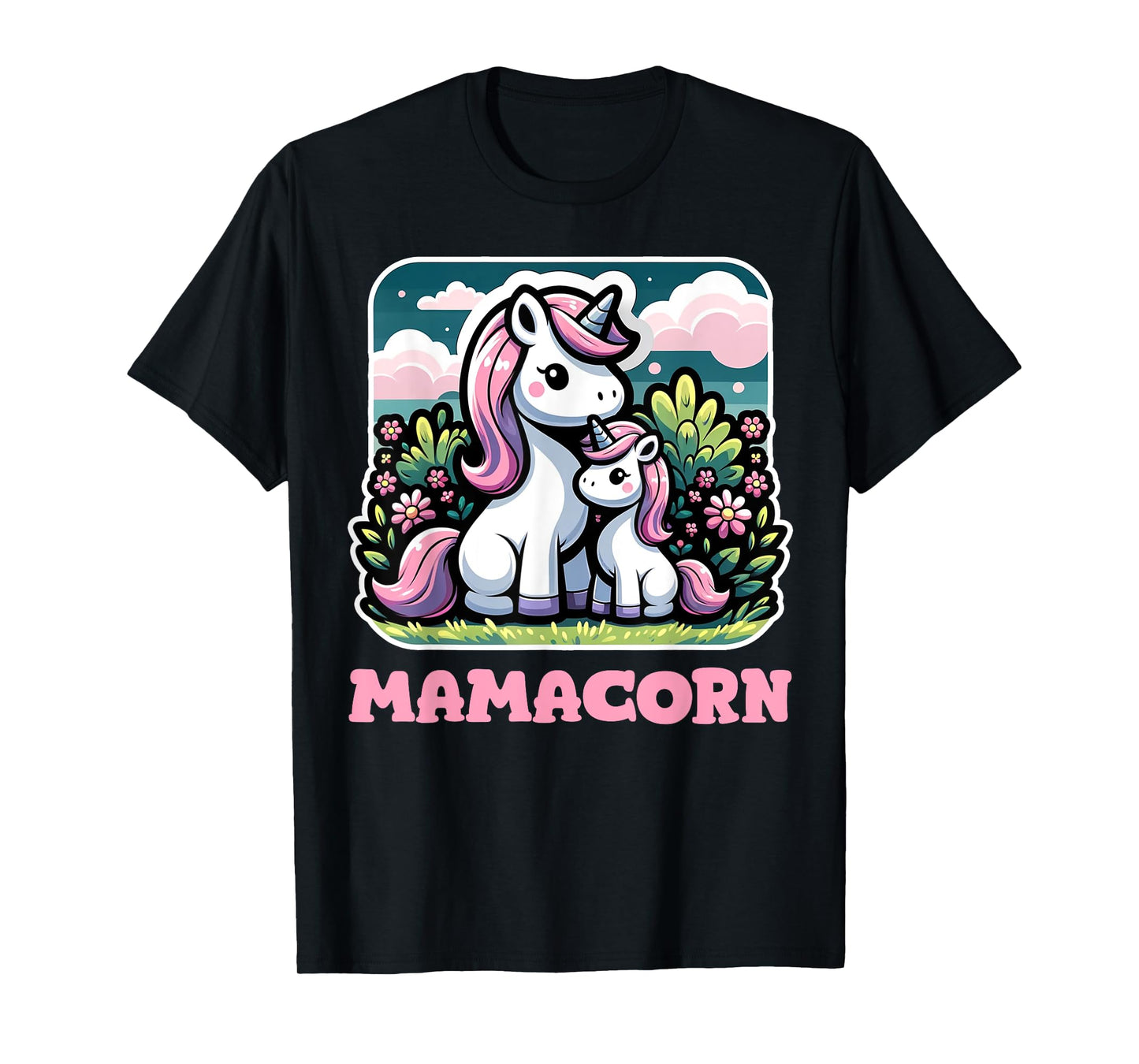 Mamacorn For Women Funny Unicorn Mom Graphic T-Shirt