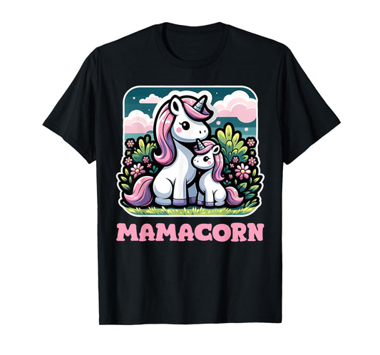 Mamacorn For Women Funny Unicorn Mom Graphic T-Shirt