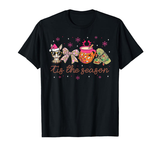 Tis The Season Tamales Mexican Coquette Bow Cafe De Olla T-Shirt