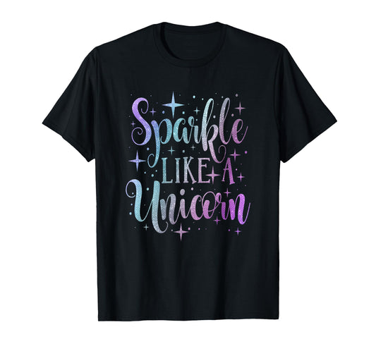 Sparkle Like A Unicorn Shirt Girls Purple Teal Blush Ombre T-Shirt