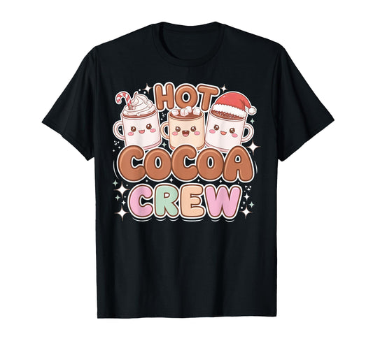 Funny Christmas Hot Cocoa and Marshmallow Crew T-Shirt