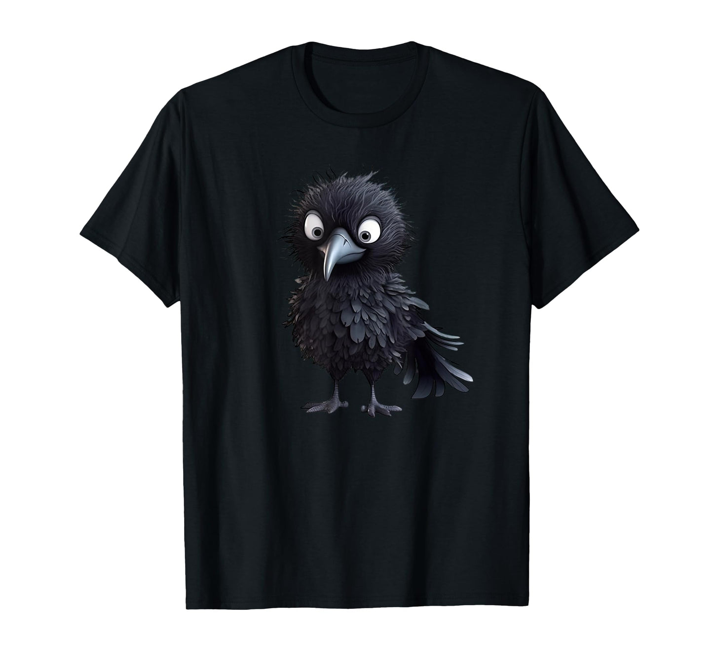Black Raven Bird Graphic For Gothic Kids Women Men Cute Crow T-Shirt
