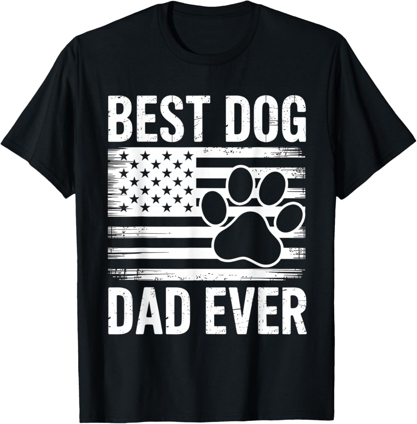 Best Dog Dad Ever American Flag Vintage Fathers Day Dog Dad T-Shirt