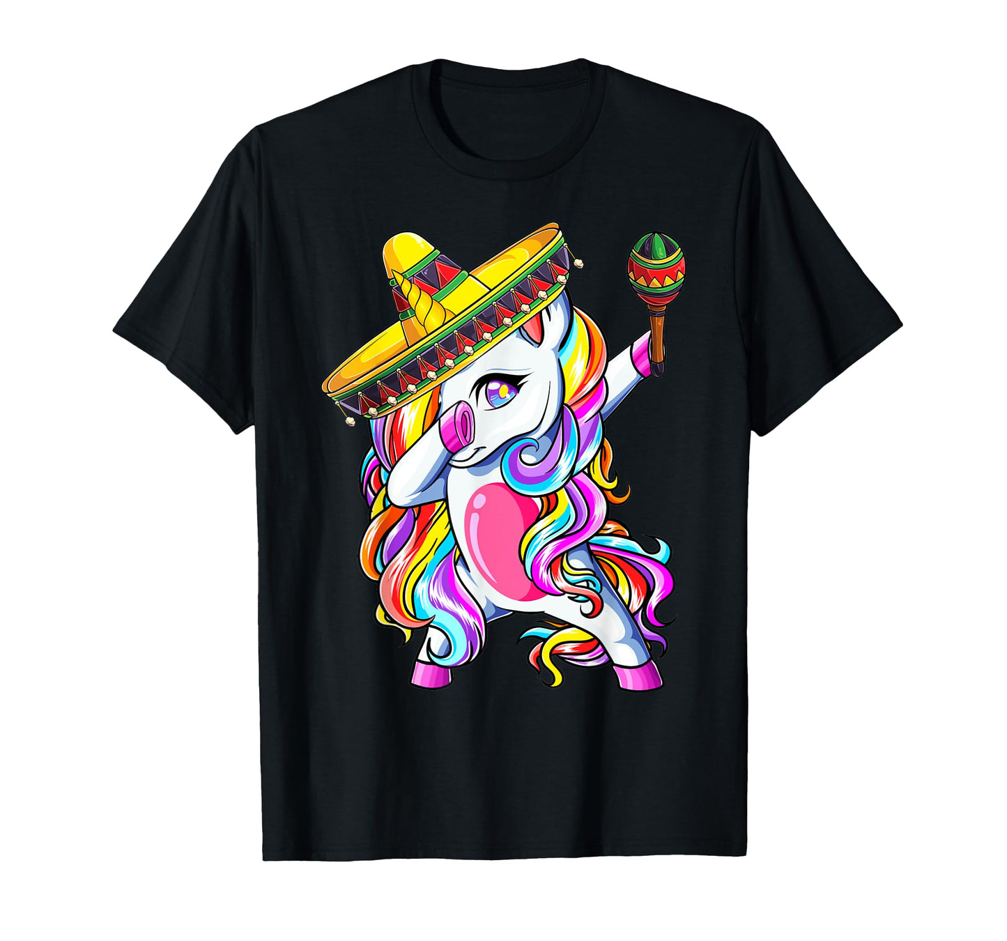 Dabbing Unicorn Cinco de Mayo Kids Girls Mexican Sombrero T-Shirt