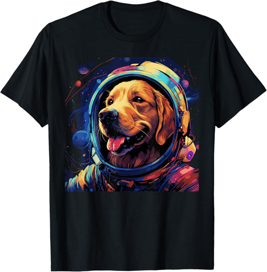 Golden Retriever T-Shirt Funny Golden Retriever Astronaut T-Shirt