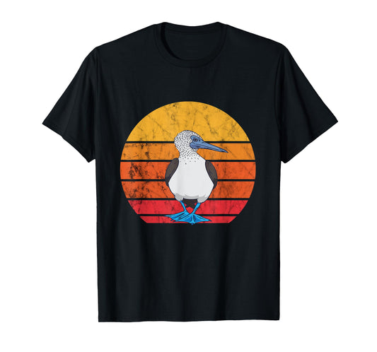 Blue Footed Boobies Tropical Sea Bird Retro Vintage Sunset T-Shirt