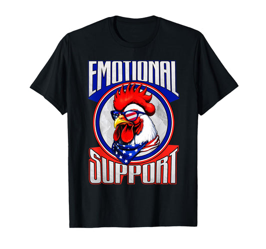 Emotional Support Chicken Lover Gift Funny Rooster T-Shirt