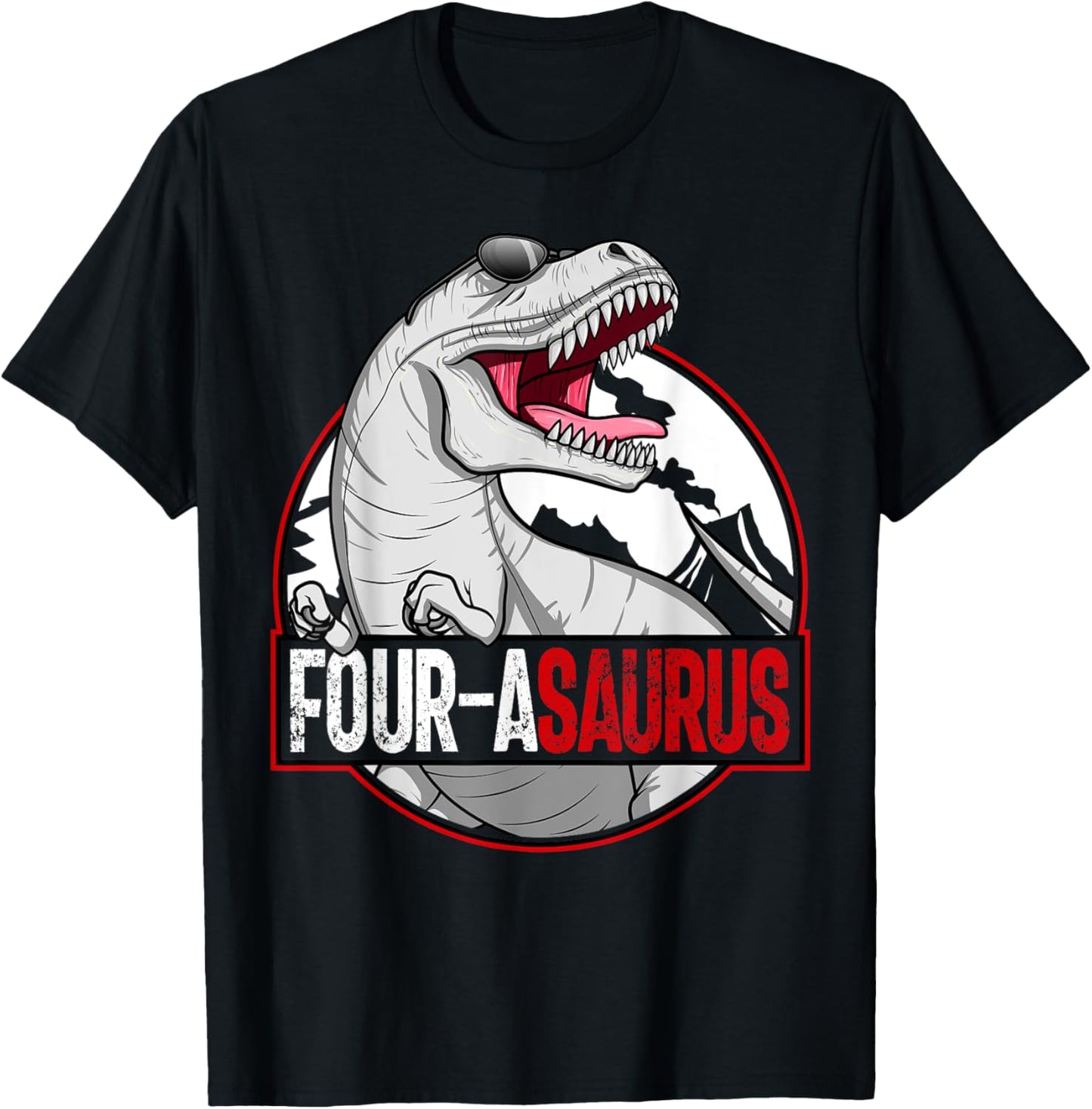 Four-asaurus Matching Family Dinosaur Kids 4th Birthday T-Shirt