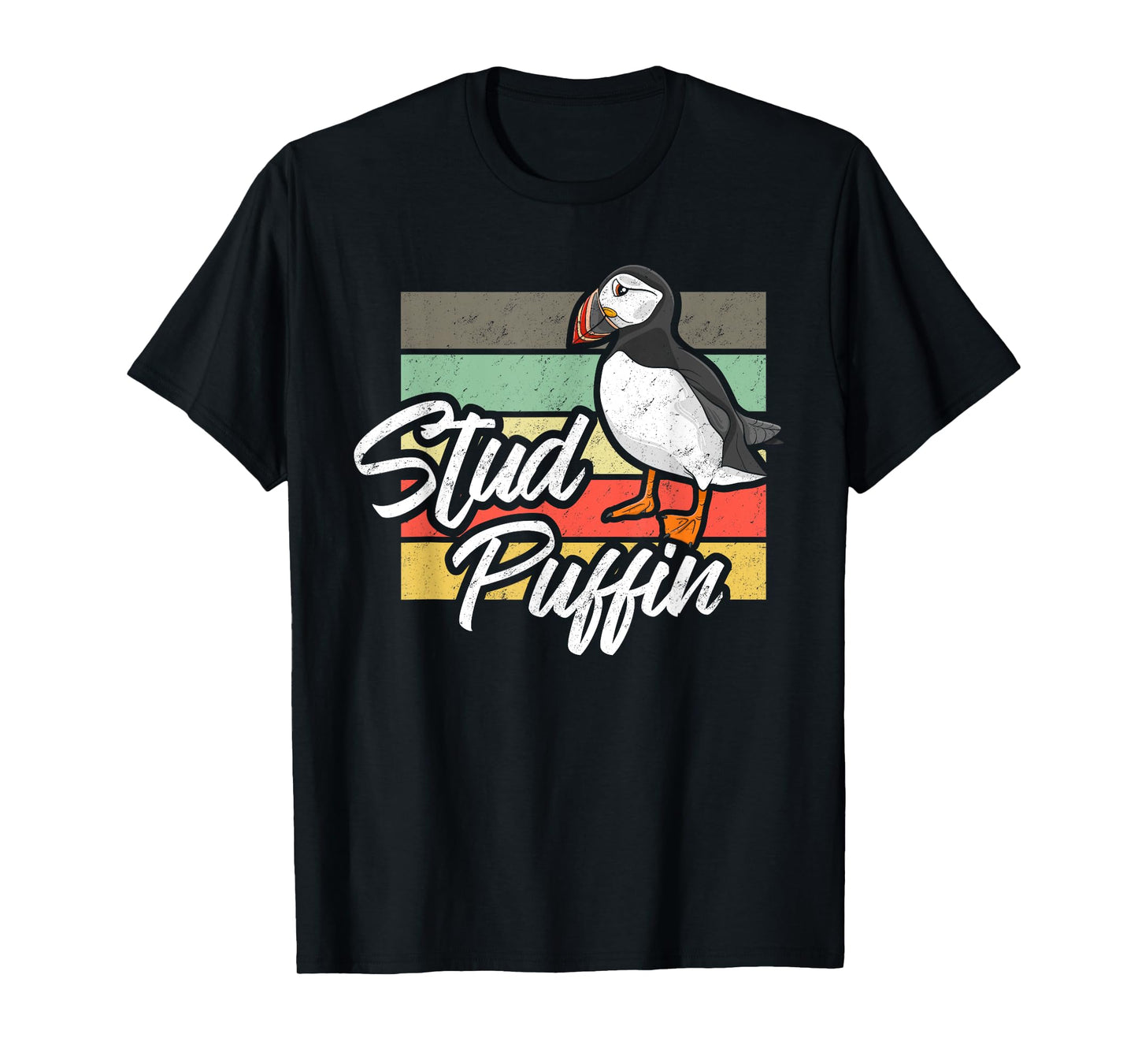 Stud Puffin - Funny Bird Seabird Vintage Retro T-Shirt
