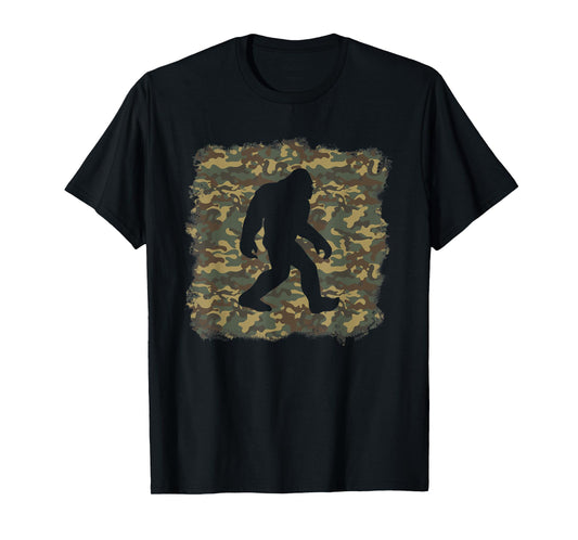 Camouflage Bigfoot Sasquatch Camo Army Pattern Big Foot Tee T-Shirt