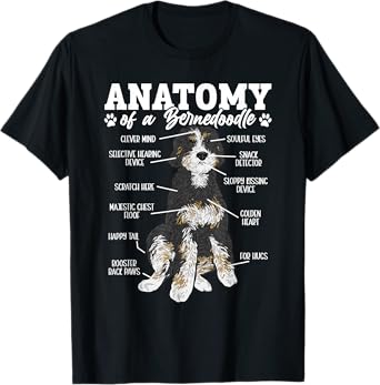 Bernedoodle Dog Anatomy Of A Bernedoodle T-Shirt