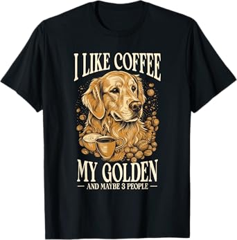 Coffee And Dogs Golden Retriever Mom And Dad T-Shirt