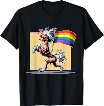 Gay Pride LGBT Chinese Crested Dog T-Shirt