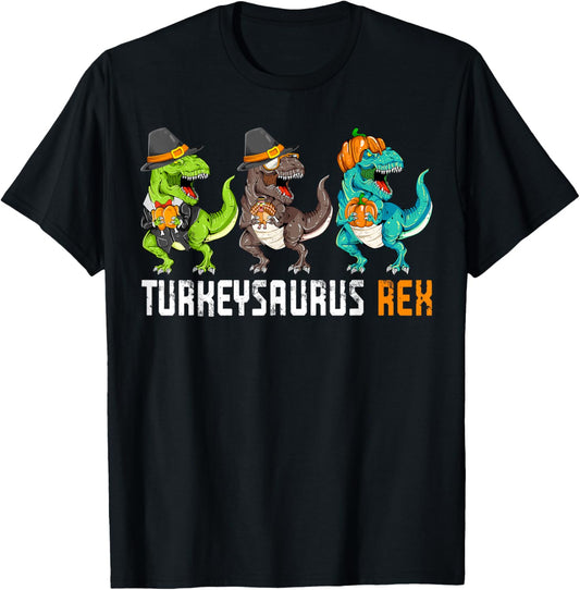 Thanksgiving Day Dinosaur Turkeysaurus T rex Funny Cute T-Shirt