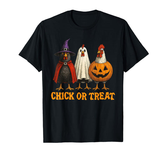 Spooky Chicken Crew Chick Or Treat Funny Halloween Costume T-Shirt