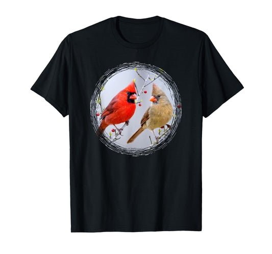 Cardinal Birds Birdwatching Lover Nature Wildlife T-Shirt