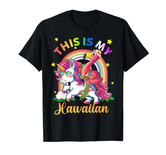 Unicorn Summer Beach Vacation This Is My Hawaiian Men Women Girls Kids T-Shirt