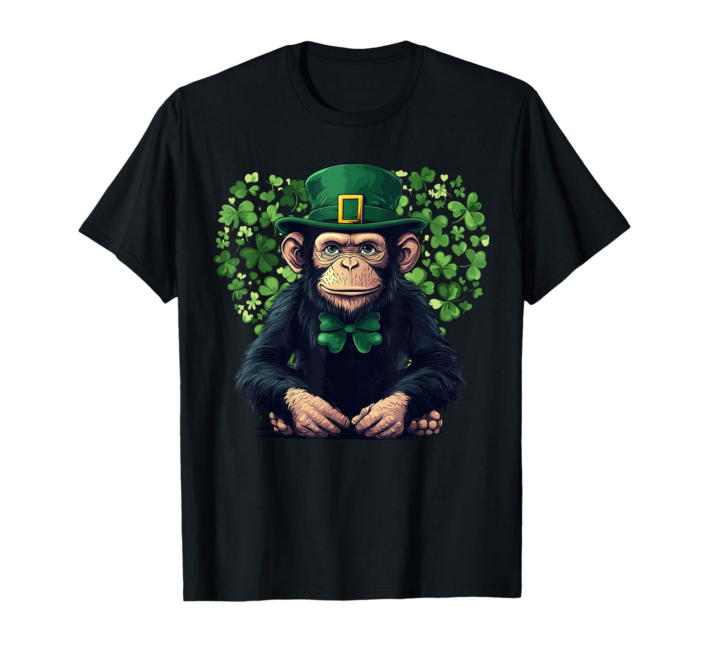 Funny St. Patricks Day Monkey Lucky Shamrock Irish Wildlife T-Shirt