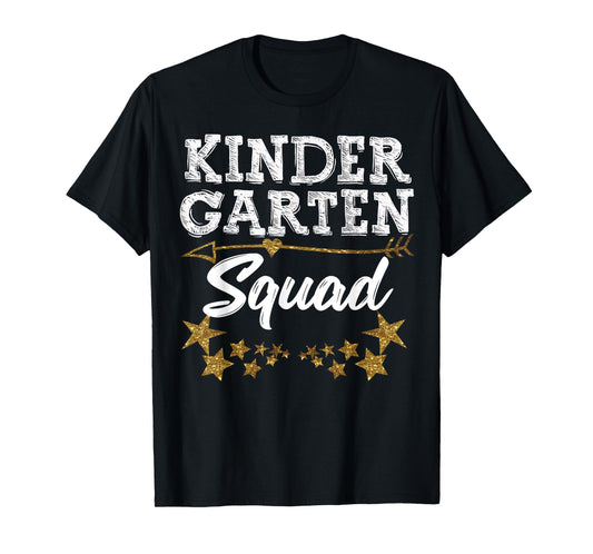 Kindergarten Squad Gold Star Fun Kids Back To School Tee T-Shirt