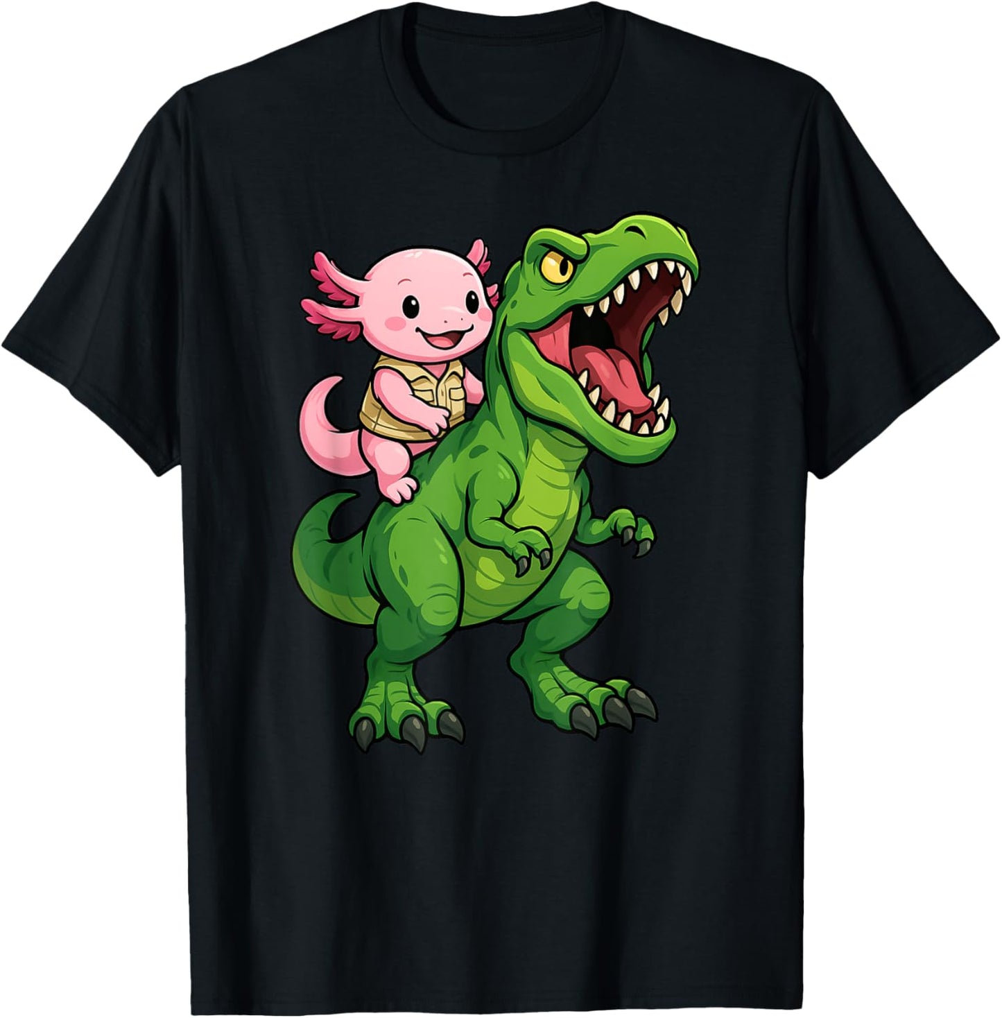 Funny Axolotl Dinosaur Animal Lover Trex Zoo Boys Girls Kids T-Shirt