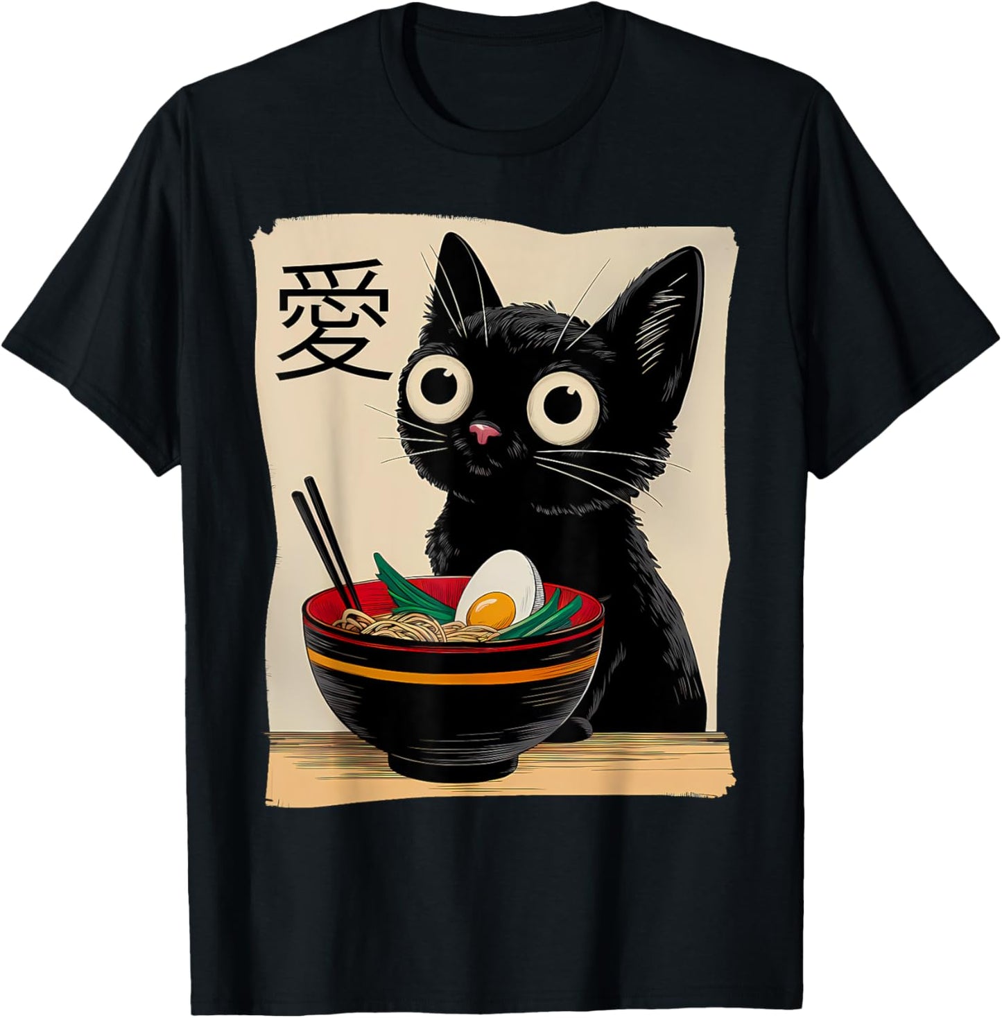 Funny Cat Ramen Women Men Japanese Kawaii Cat Anime T-Shirt