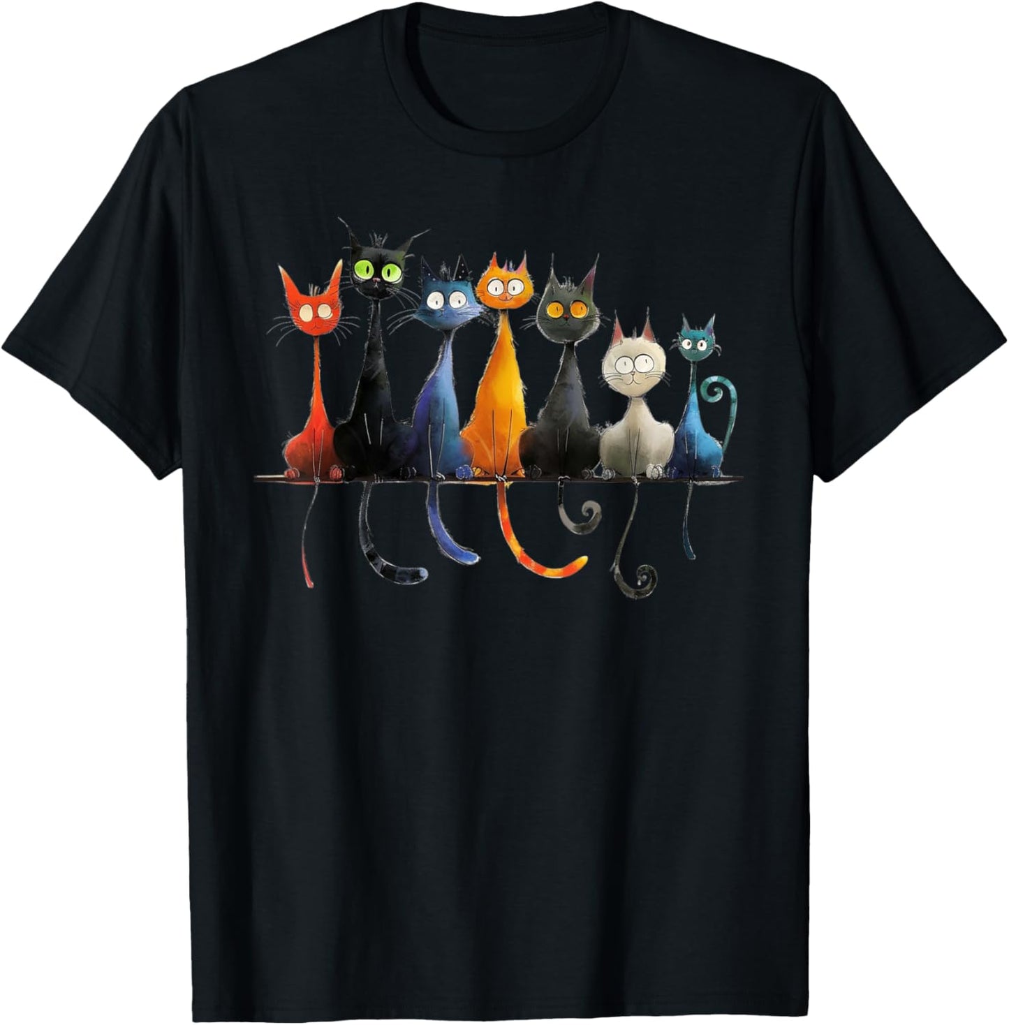 Whimsical Mid-Century Modern Look Cats 50& 60s Style T-Shirt
