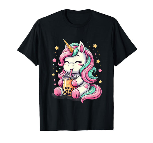 Boba Tea Unicorn Kawaii Neko Japanese Bubble Tea Aesthetic T-Shirt