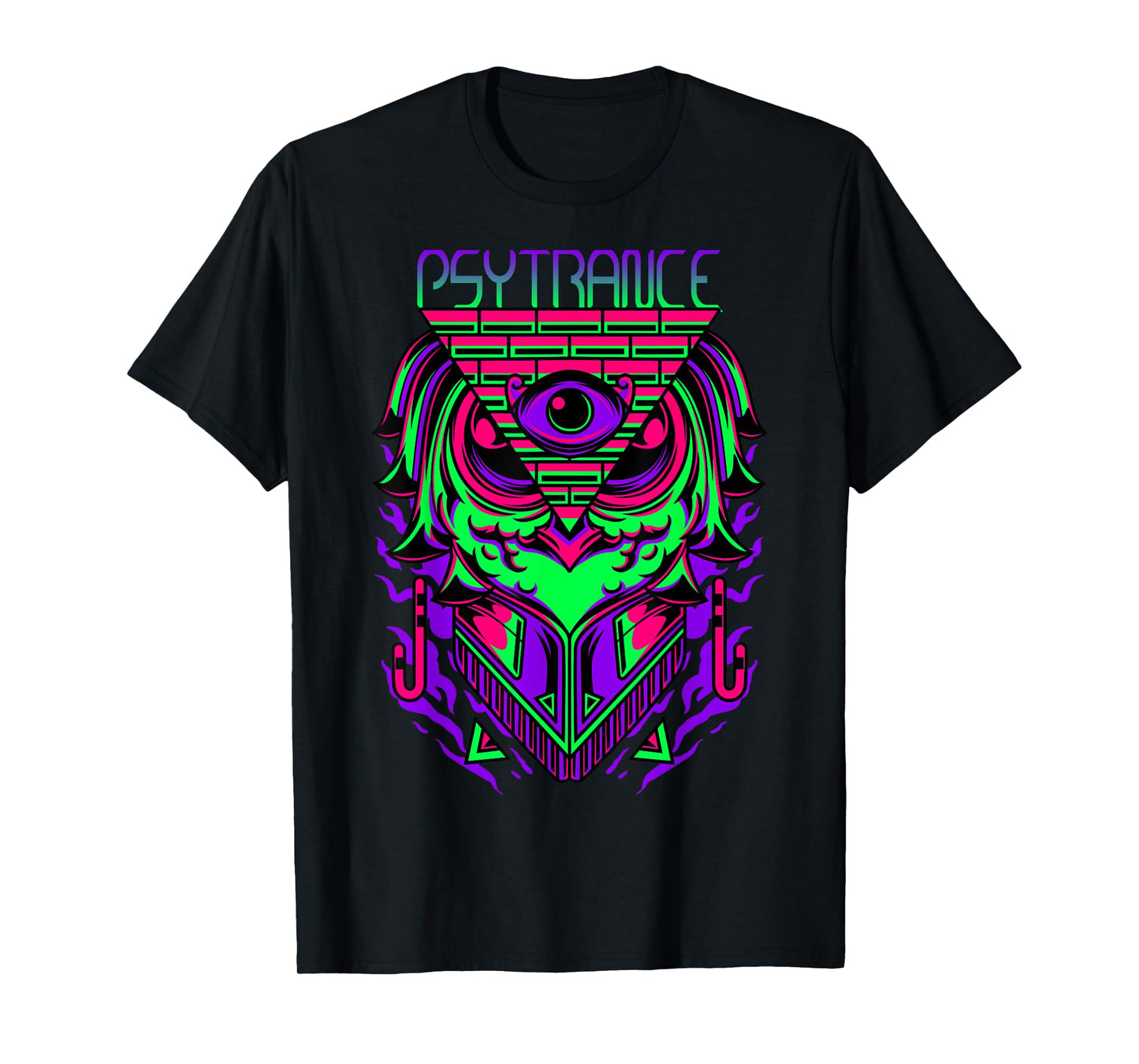 Psytrance Shirt, Rave Shirt, Techno Owl, EDM, Trippy 3rd Eye T-Shirt